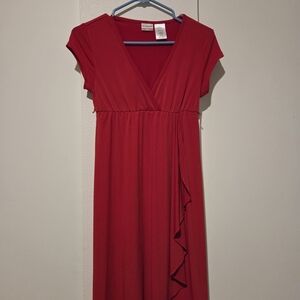 No Boundaries Asymmetrical Red Dress
